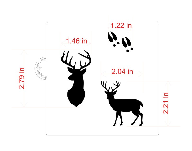 Designer Stencils Deer Buck Cookie and Craft Stencil | Forest Animal Cookie and DIY Craft | Reusable Stencil for Painting Decoration | CM120 by Designer Stencils - Image 2